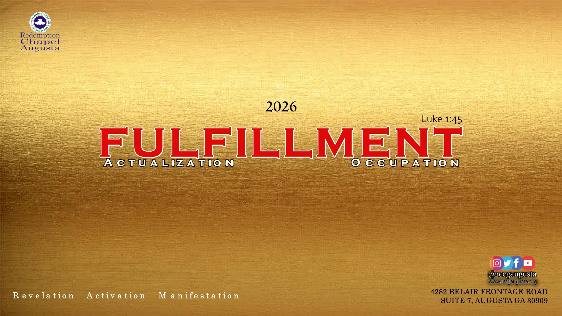 January 2026 – Year of Fulfillment