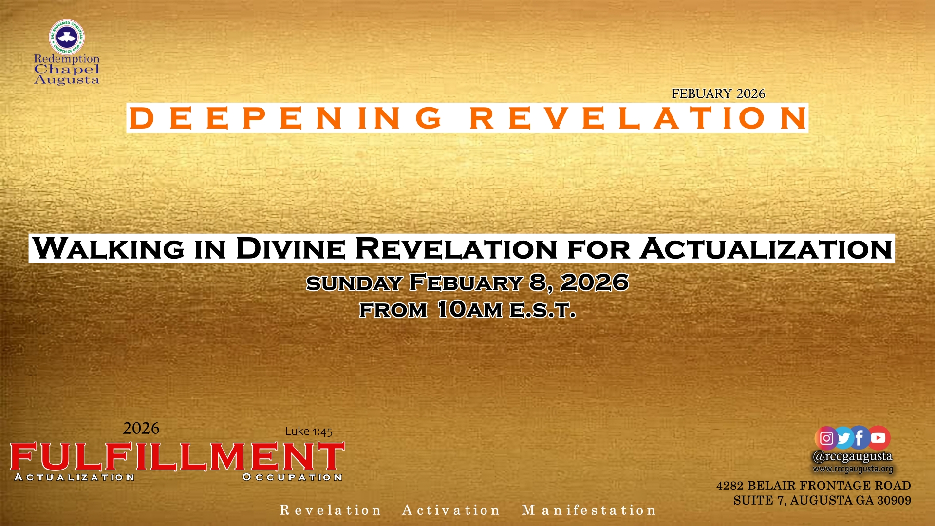 Feb 8: Walking in Divine Revelation for Actualization