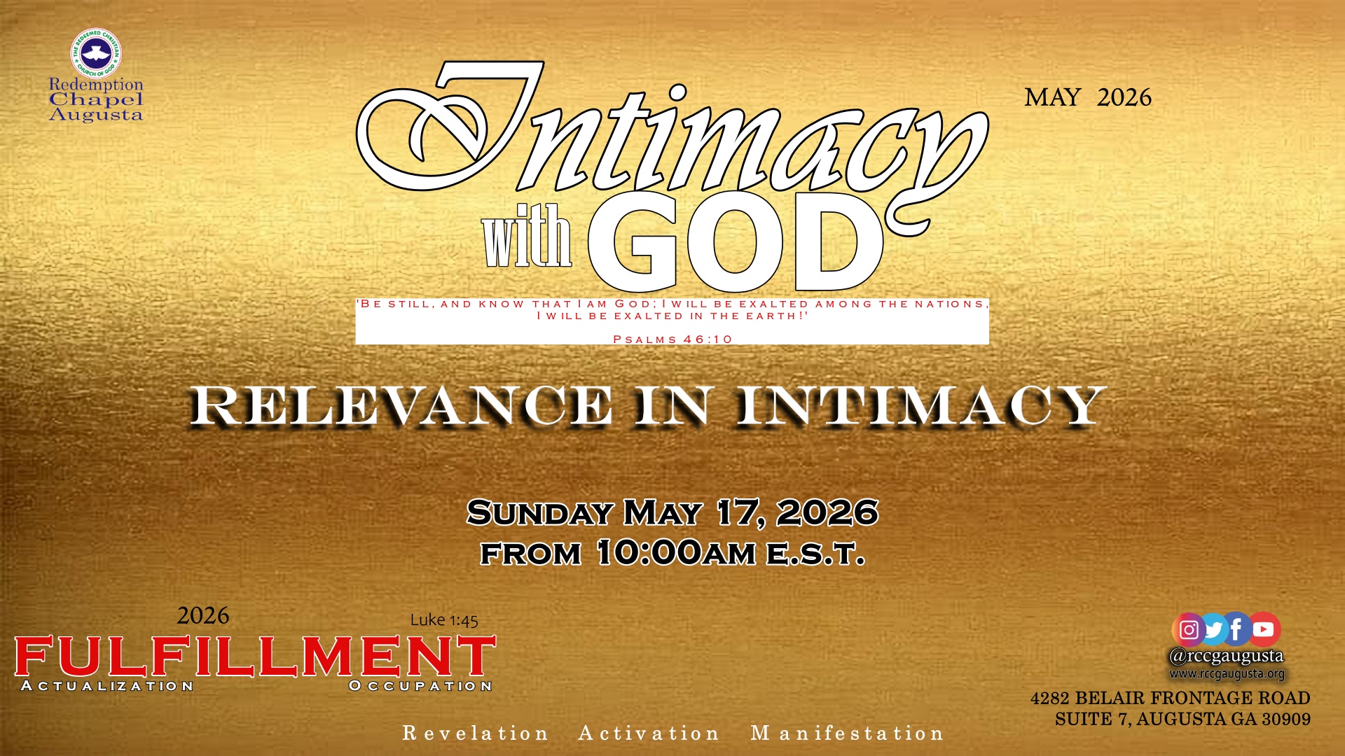 May 17 – Relevance in Intimacy