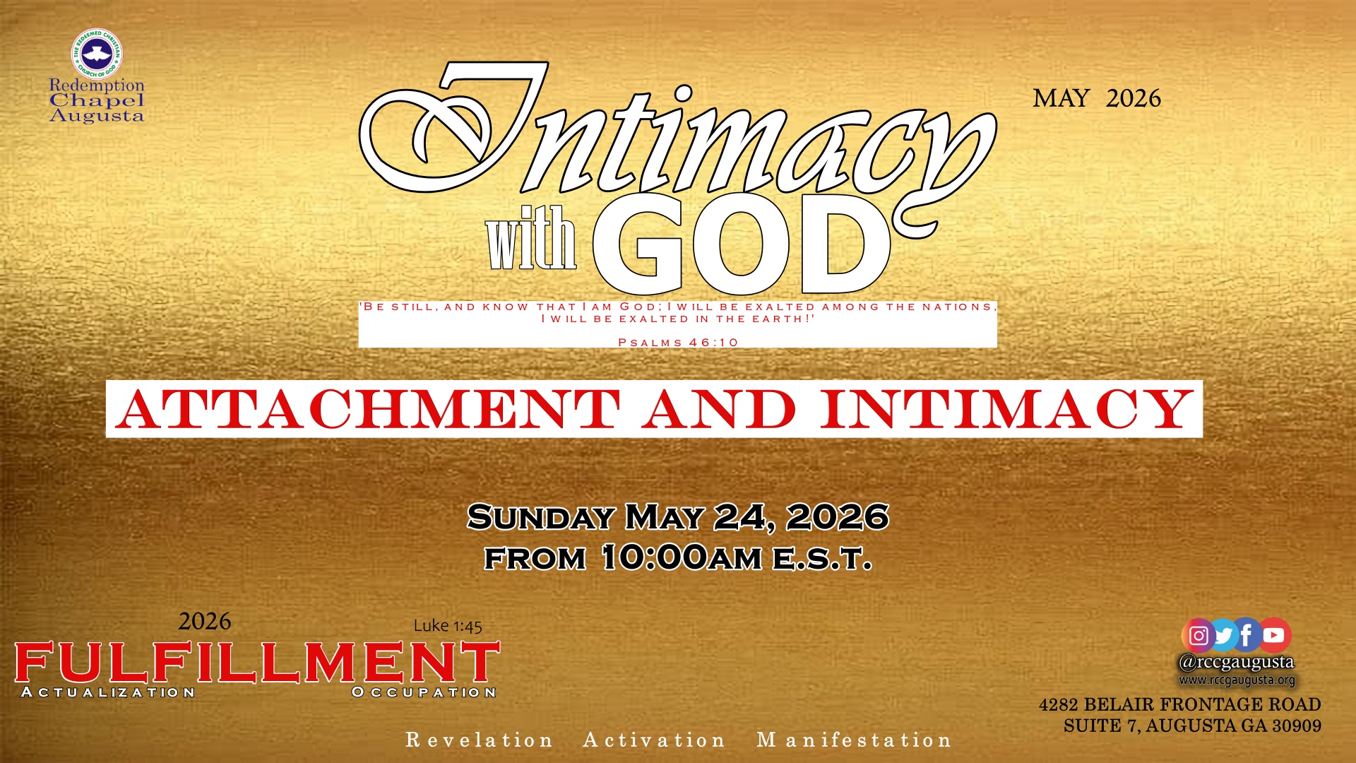 May 24 – Attachment and Intimacy